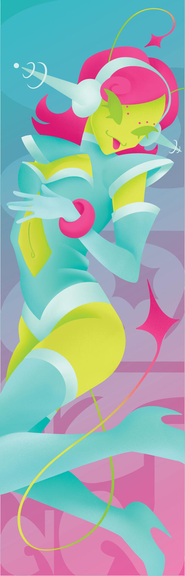 Menu (Back) illustration for a rebrand of the defunct restaurant "Mars 2112"