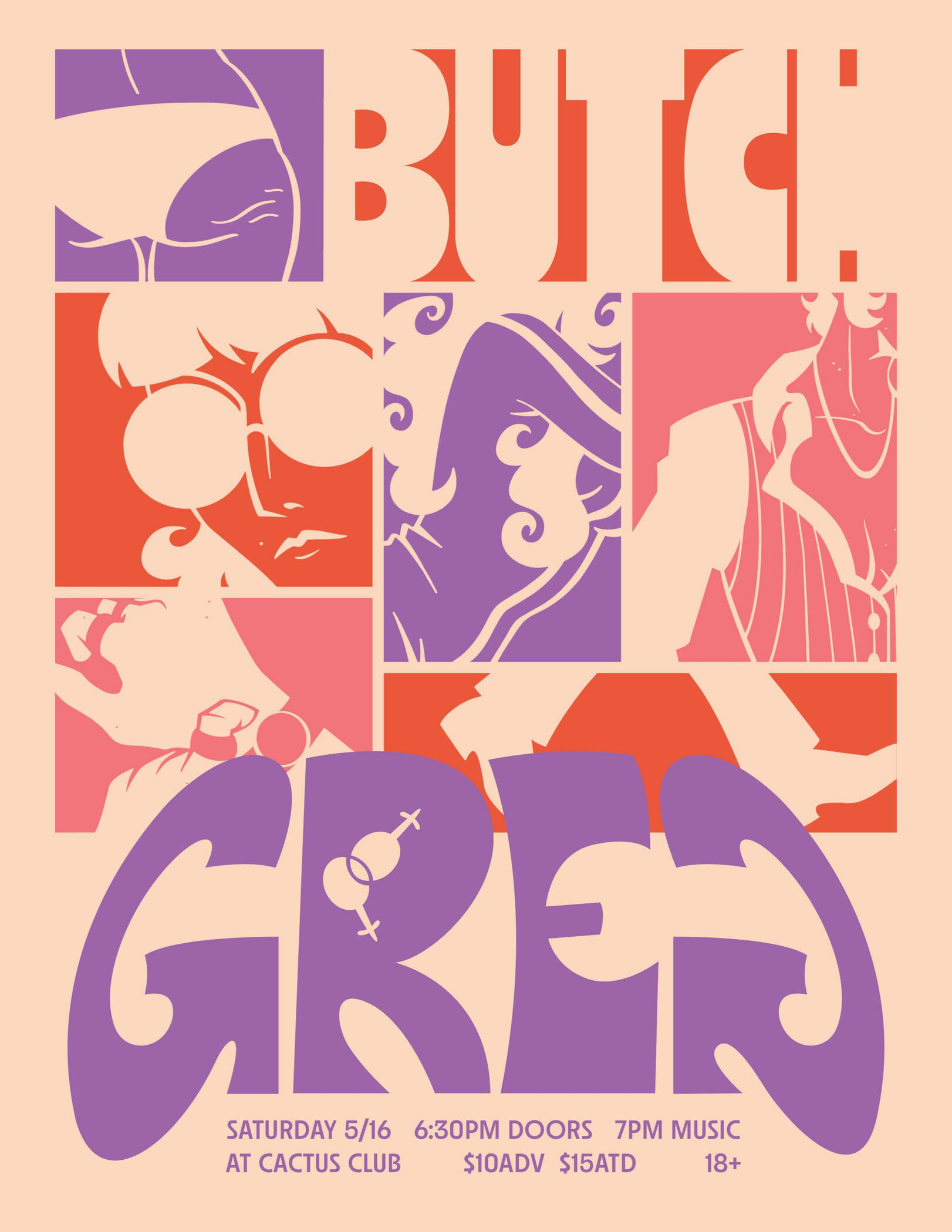 Band Flyer for an original band named "GREG"
