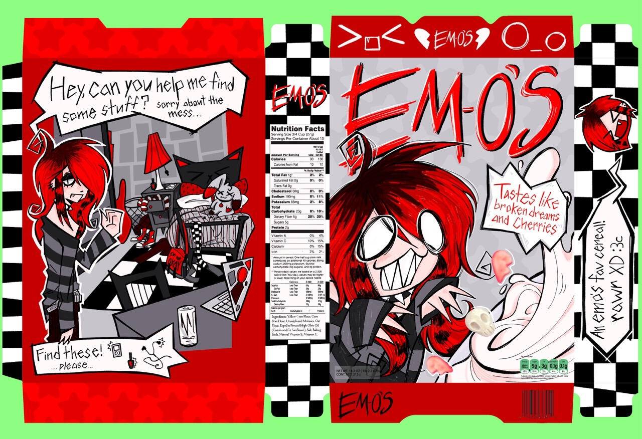 Flattened cereal box design