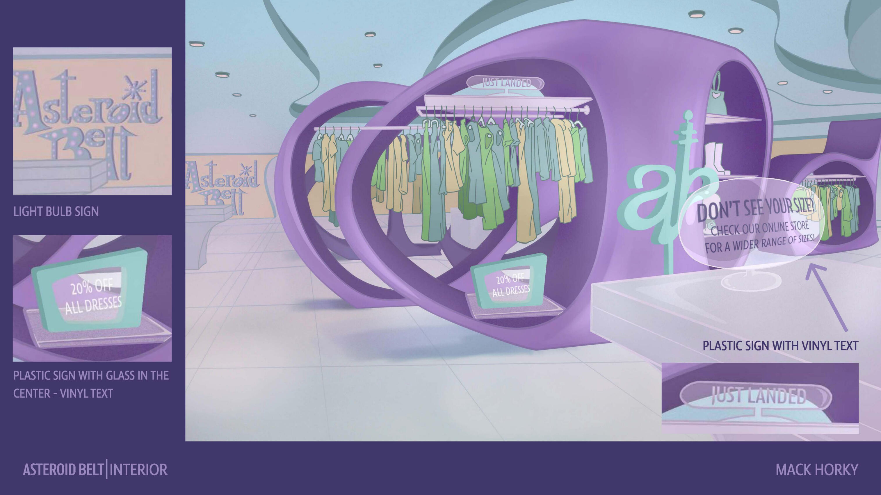 Building interior illustration mockup